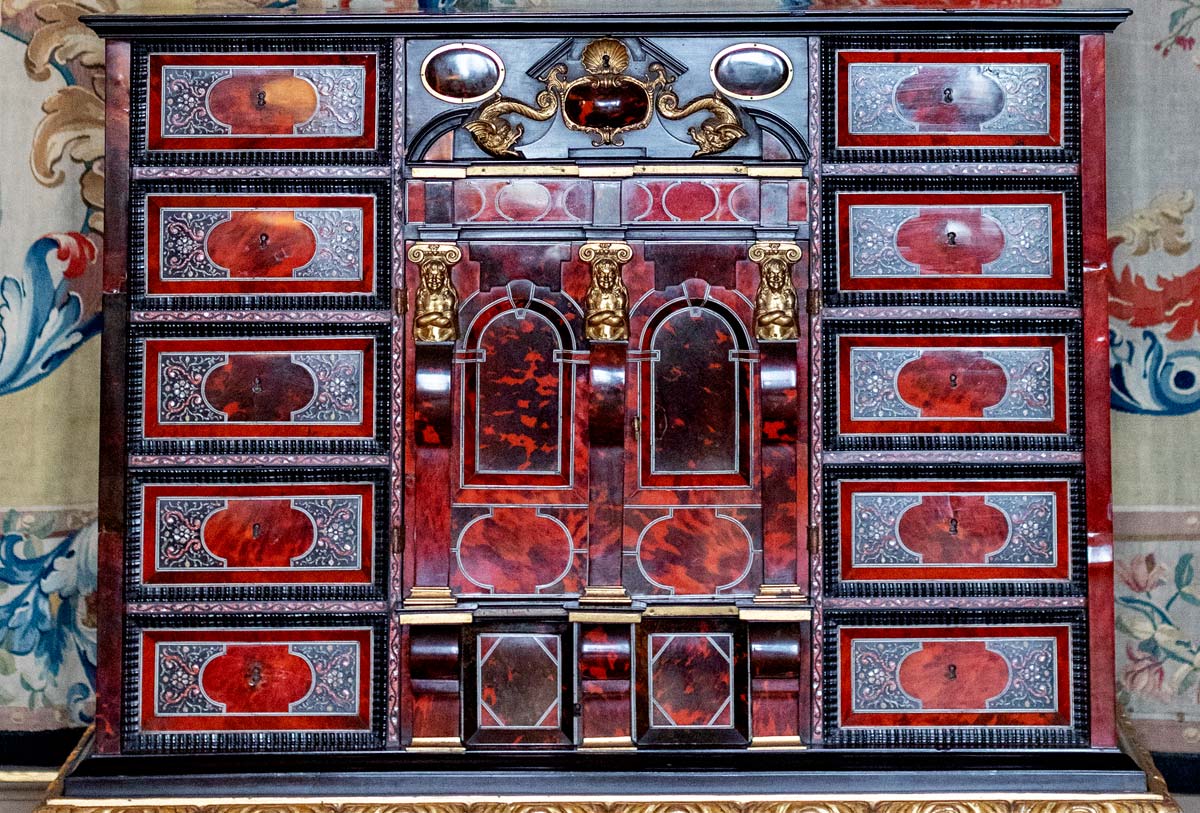 17th century Antwerp gilt-bronze-mounted ebony and tortoiseshell cabinet